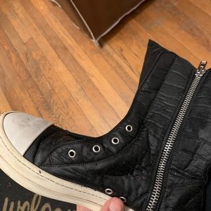 Rick Owens drkshdw ramones waxed high top sneakers